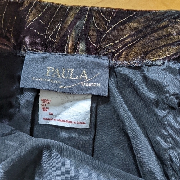 Vintage velour velvet floral pensil skirt size Medium B5 - Picture 3 of 9